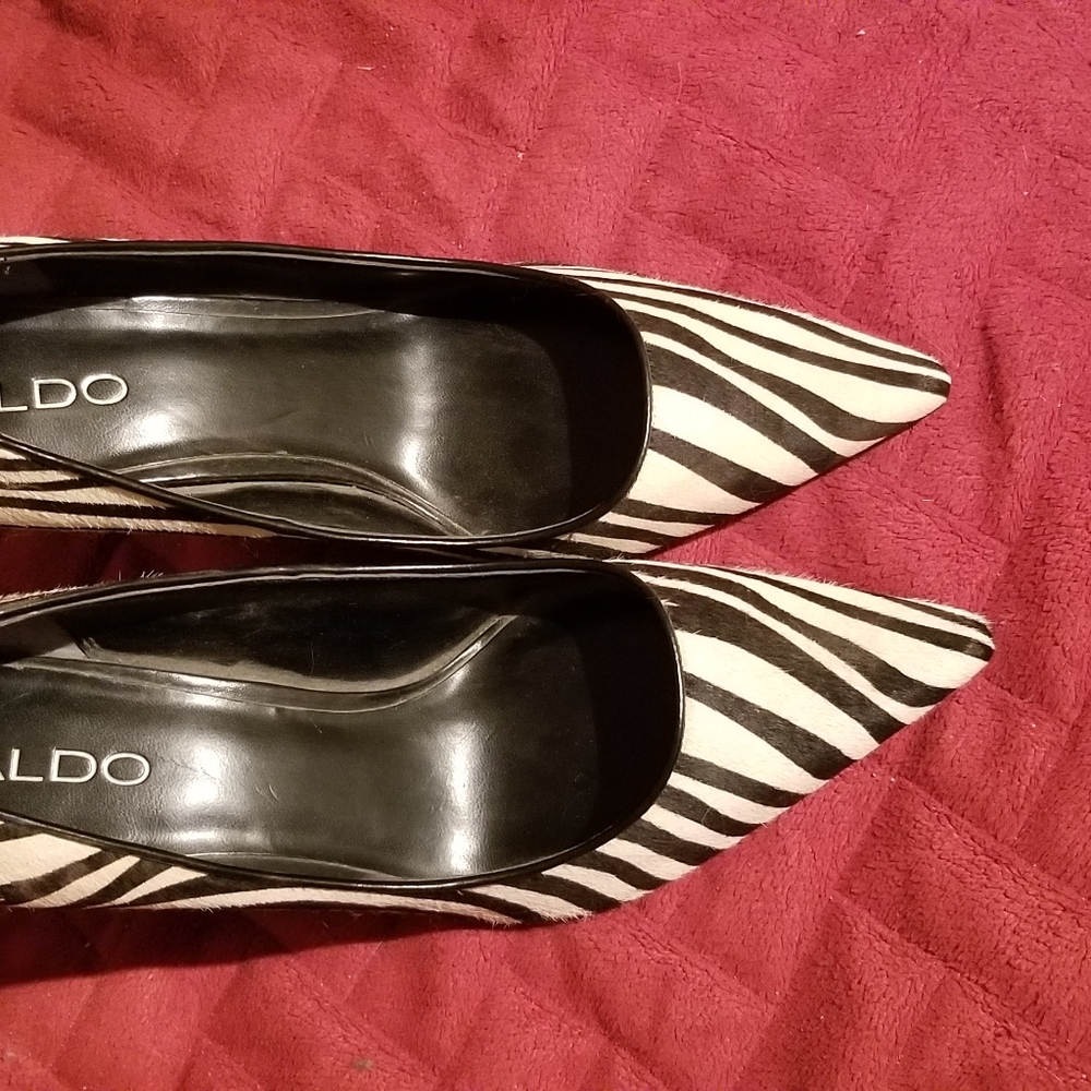 Aldo, New Zebra Hair On Heels Size 8 NWOT A+ Condi